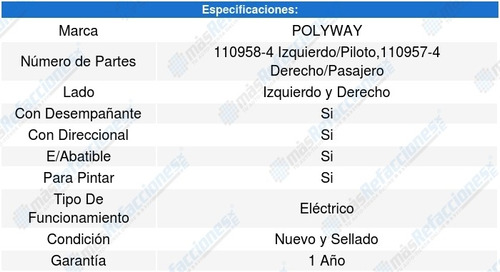 Kit-2 Espejos Polyway Audi A6 11 A 15 Foto 4