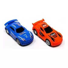 Kit 2 Carros Para Pista Tipo Hotwheels Fricção Corrida Cor Colorido