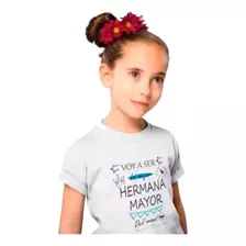 Polera Niña Promovida A Hermana Mayor Estampada