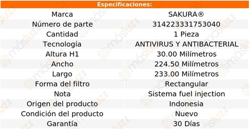 Filtro Aire Acondicionado Antivirus Acura Tsx 3.7l 6 Cil 14 Foto 2