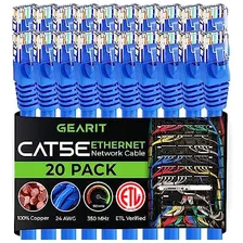 Gearit Paquete De 20, Cable De Conexión Ethernet Cat5e De 4 