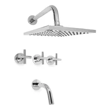 Griferia Ducha Y Bañera Aqualaf Aqua Cruz Banioferta Cromo 81031 Baño Metal Cromado