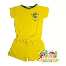 Conjunto Infantil Brasil Copa Menina