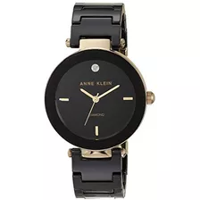 Reloj De Pulsera De Cerámica Negra Para Mujer Anne Klein Ak1