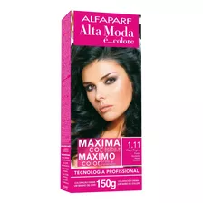 Kit Tintura Alfaparf Alta Moda É Colore Pigmentos Micronizados Concentrados Tono 1.11 Negro Azulado