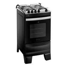 Fogão 4 Bocas Preto Com Mesa Inox Atlas Agile Up Bivolt