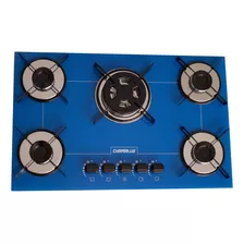 Fogão Cooktop Tripla Chama 5 Bocas Bivolt Azul Chamalux