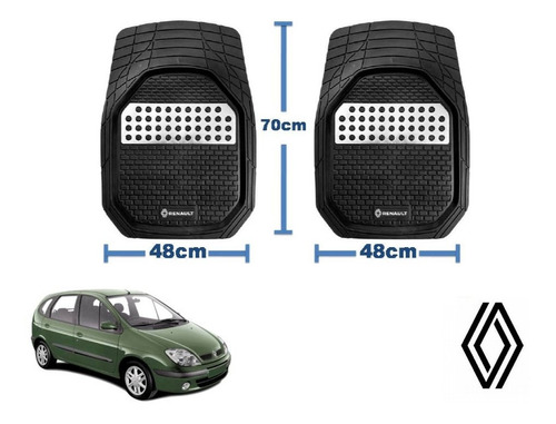 Tapetes 4pz Charola 3d Logo Renault Scenic I 2001 A 2004 Foto 2