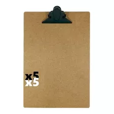 Prancheta Em Mdf Kit Combo 5 Unidades Tamanho A4 Madeira