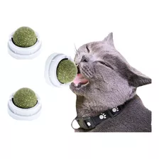 X3 Bola Hierba Gatera Catnip Snack Gatos Bola Adhesiva Cat Color Gris