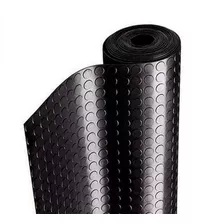 1m² Piso Emborracha Moeda Preto 2mm X 1mt Comp X 1mt Larg