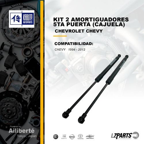 Kit 2 Amortiguadores 5ta Puerta Chevrolet Chevy 1994-2012 Foto 2