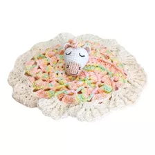 Manta De Apego Crochet Unicornio Para Bebés 