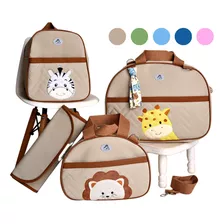 Kit Bolsa De Maternidade Tema Safari Luxo Completo