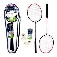 Kit Badminton 2 Raquetes 3 Petecas Art Brin