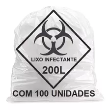 Saco Lixo Hospitalar Infectante 200l C/100 Branco Embalac