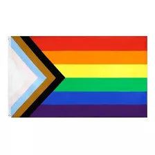 Bandeira Nova Lgbt+ Progressista Arco Íris - 150x90 Cm