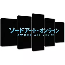 5 Cuadros Canvas Portada Sword Art Online Anime Diseño Arte 