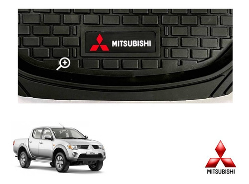 Tapetes 4pz Charola 3d Logo Mitsubishi L200 2011 A 2014 2015 Foto 5