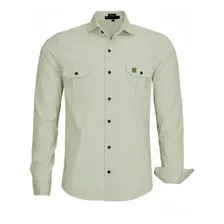 Camisa Masculina Estilo Militar Manga Longa Original