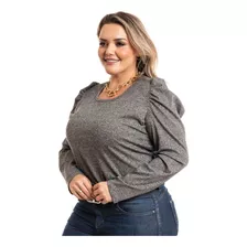 Blusa Plus Size Manga Longa Princesa Luxo Combina Com Tudo 