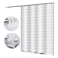 Cortina Ducha Baño Tela Peva Larga 180cm Impermea Lavable