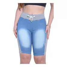 Bermuda Feminino Jeans Com Moletom - Moda Verão 2021