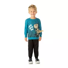 Conjunto Dinossauro Menino Infantil Moleton Tam 2 E 3