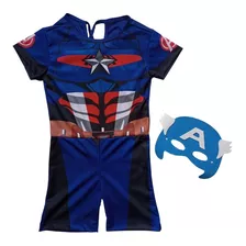 Roupa Infantil Fantasia Festa Aniversário Capitão América