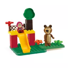 Blocos Montar Brinquedo Coleção Parque Com Jardim Masha Urso