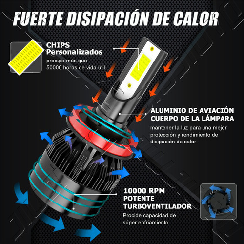 14000lm Kit Focos Led H11 H9 Haz Alto Y Bajo Para Ford 6000k Foto 5