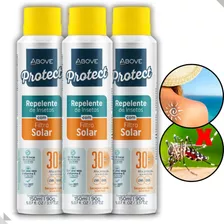 Repelente C/ Filtro Solar 30fps Proteção Mosquitos Combo 3un