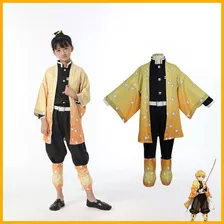 Demon Slayer Cosplay Kamado Tanjirou-kimono Traje Para Niños