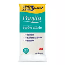 Esponja Para Banho Dupla Face Anatômica Ponjita 3 Unidades