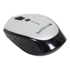 Mouse Óptico Techzone Inalámbrico Ambidiestro Plata 1600dpi