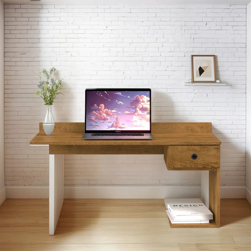 Mesa De Computador Status - Suspensa Para Escritorio/gamer Cor Marrom