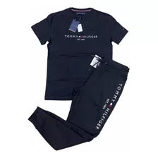 Conjunto Tommy Hilfiger - Calça Moletom E Camiseta Bordada