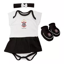 Kit 3 Peças Torcida Baby Body Menina Corinthians - 033b