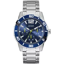 Reloj Guess Trek U1249g2 W1249g2 En Stock Original Color De La Correa Plateado Color Del Bisel Azul Color Del Fondo Azul