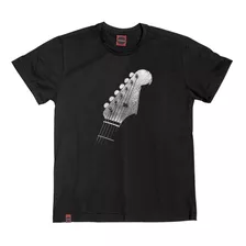 Camiseta Plus Size Masculina Rock Guitar Chaves Preta X5 X6