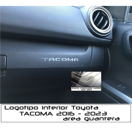 Letras Logotipo Acero Inox Guantera Toyota Tacoma 2016-2023 Foto 3