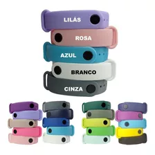 Kit De 5 Pulseiras Silicone Para Mi Band 4 Diversas Cores Cor Da Pulseira Lilás Oxford / Rosa / Azul / Branco Neve / Cinza Inox