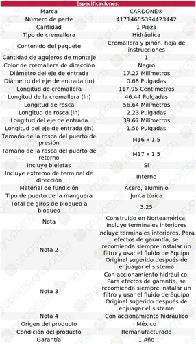 1 Cremallera Hidrulica Toyota Corolla 93 Al 02 Reman Foto 5