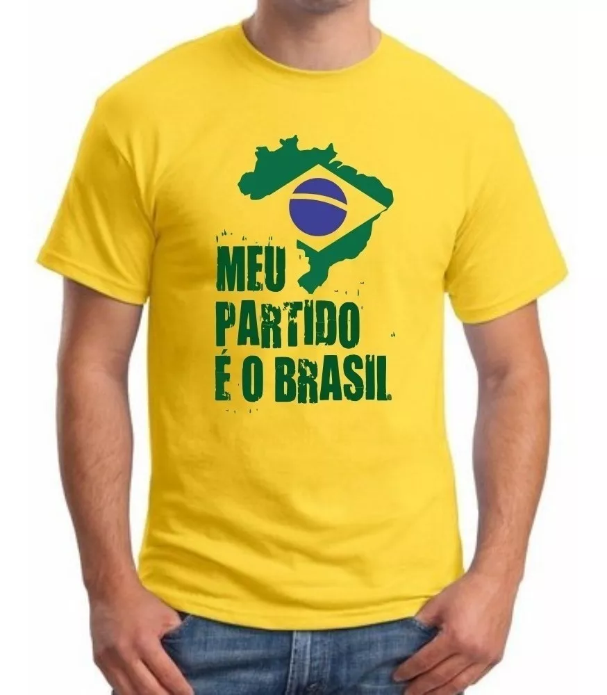 Camisa Meu Partido É O Brasil Bandeira Camiseta #brasil