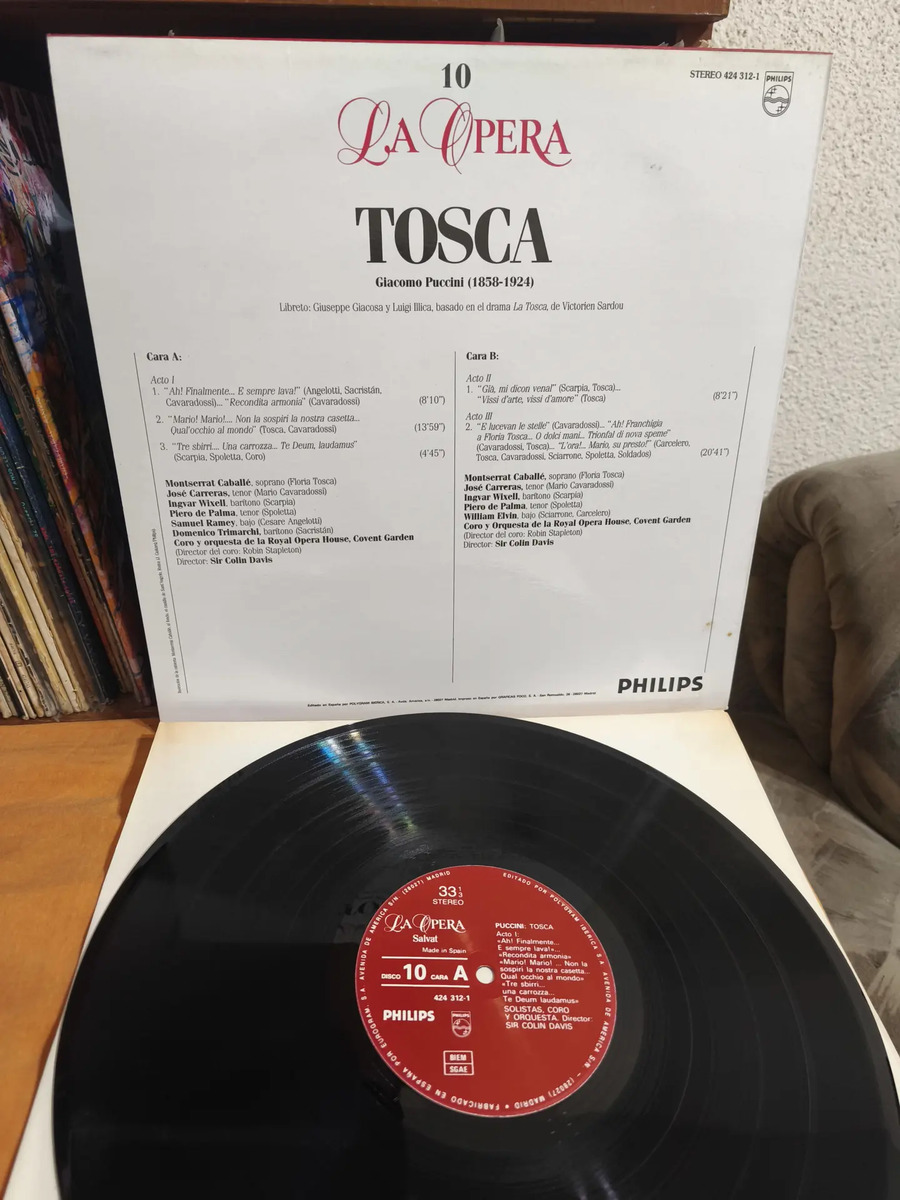 Montserrat Caballé, José Carreras y otros - Tosca - Colección La Ópera Nº 10 - Salvat España - vinilo 1988