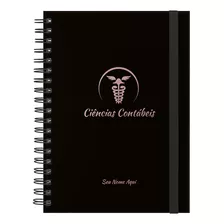 Caderno Colegial Plus Personalizado Profissões Rosê 1 Mat