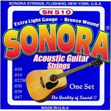 Set De Cuerdas Bronce Sonora Para Guitarra Acústica Folk 