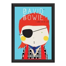 Quadro David Bowie 7 - 33x45 Cm - Molduras Com Vidro A3
