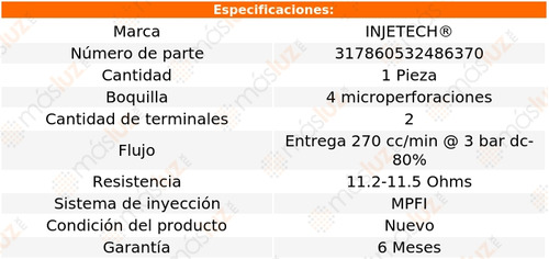 1) Inyector Combustible Infiniti I30 V6 3.0l 96/99 Injetech Foto 4