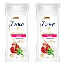  Hidratante Dove Cítrica Romã E Verbena 200ml Kit 2un